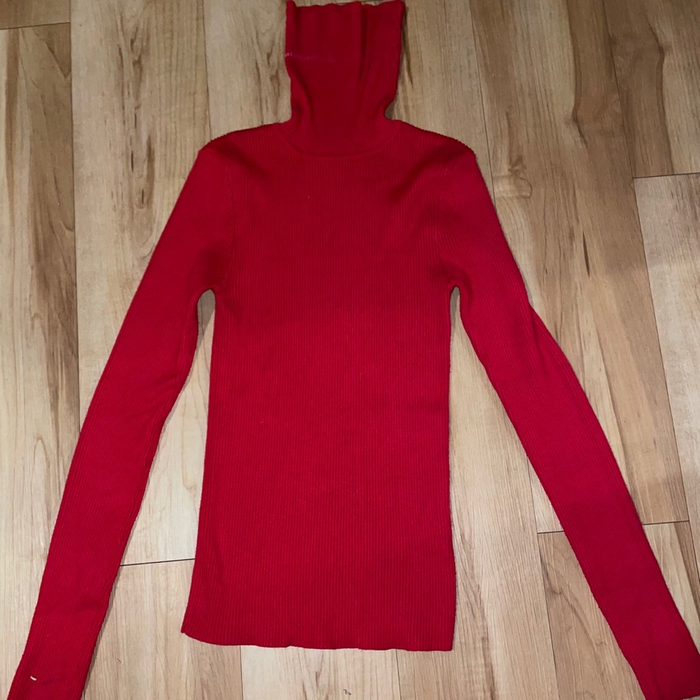 Red Turtle Neck Long Sleeve